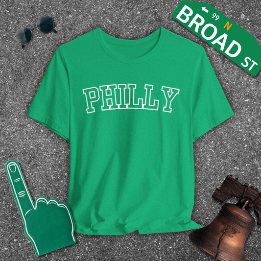 Hollow Philly - White Curved Heather Tee