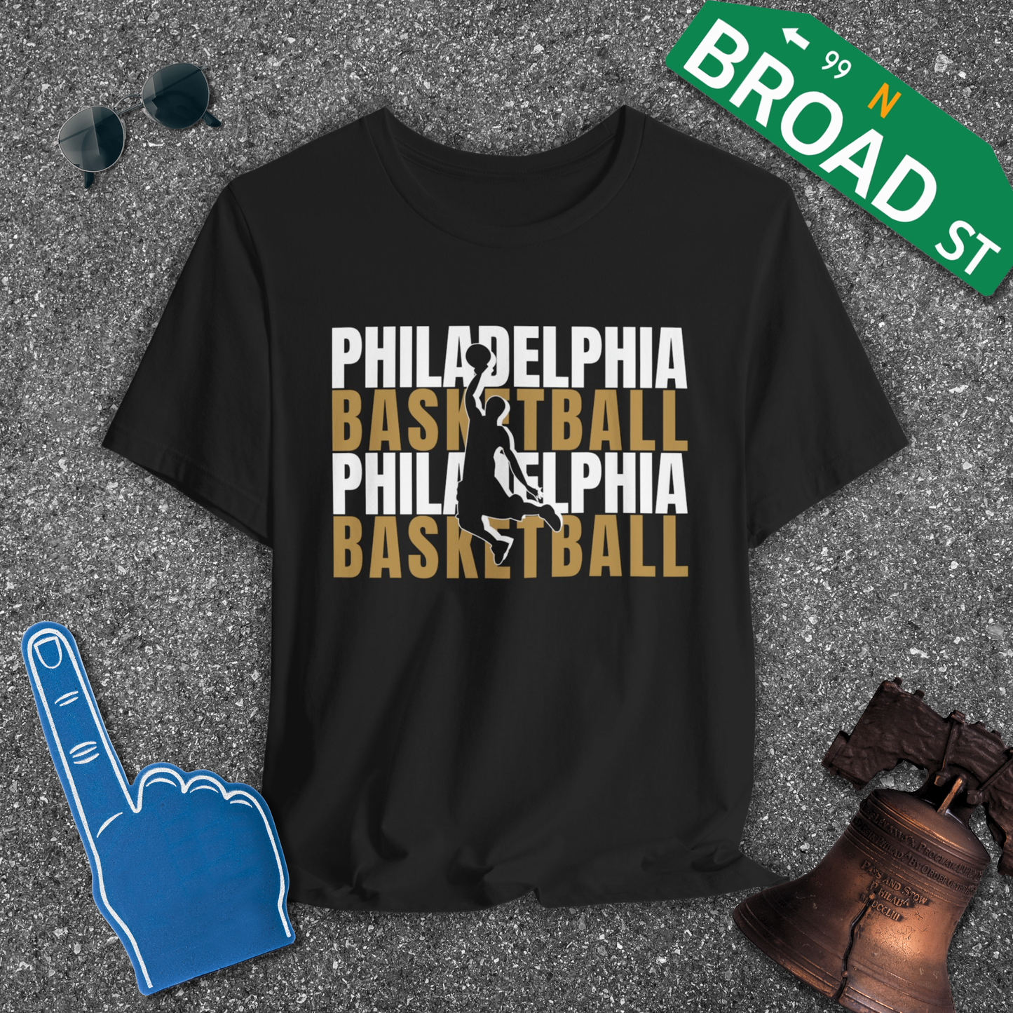 Philadelphia Basketball Cutout - Alt. Colors Tee