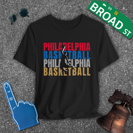Philadelphia Basketball Cutout - All Colors Tee