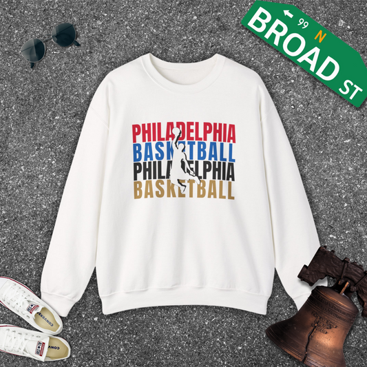 Philadelphia Basketball Cutout - All Colors Crewneck