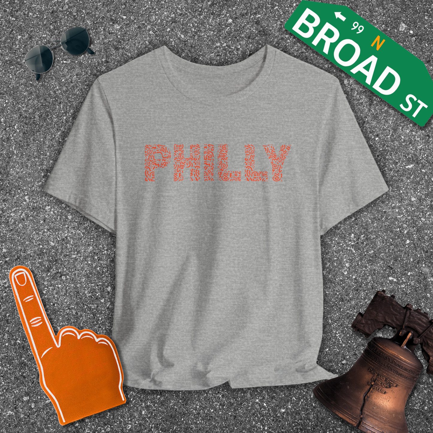 Squiggle Philly - Orange Tee