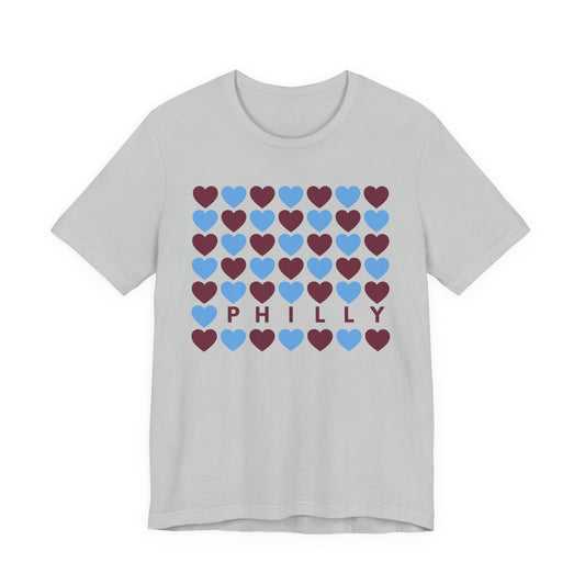 Philly Hearts - Maroon & Baby Blue Tee