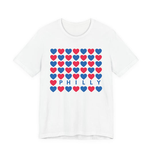 Philly Hearts - Blue & Red Tee