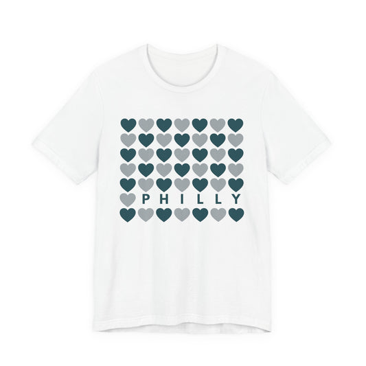Philly Hearts - Dark Green & Gray Tee