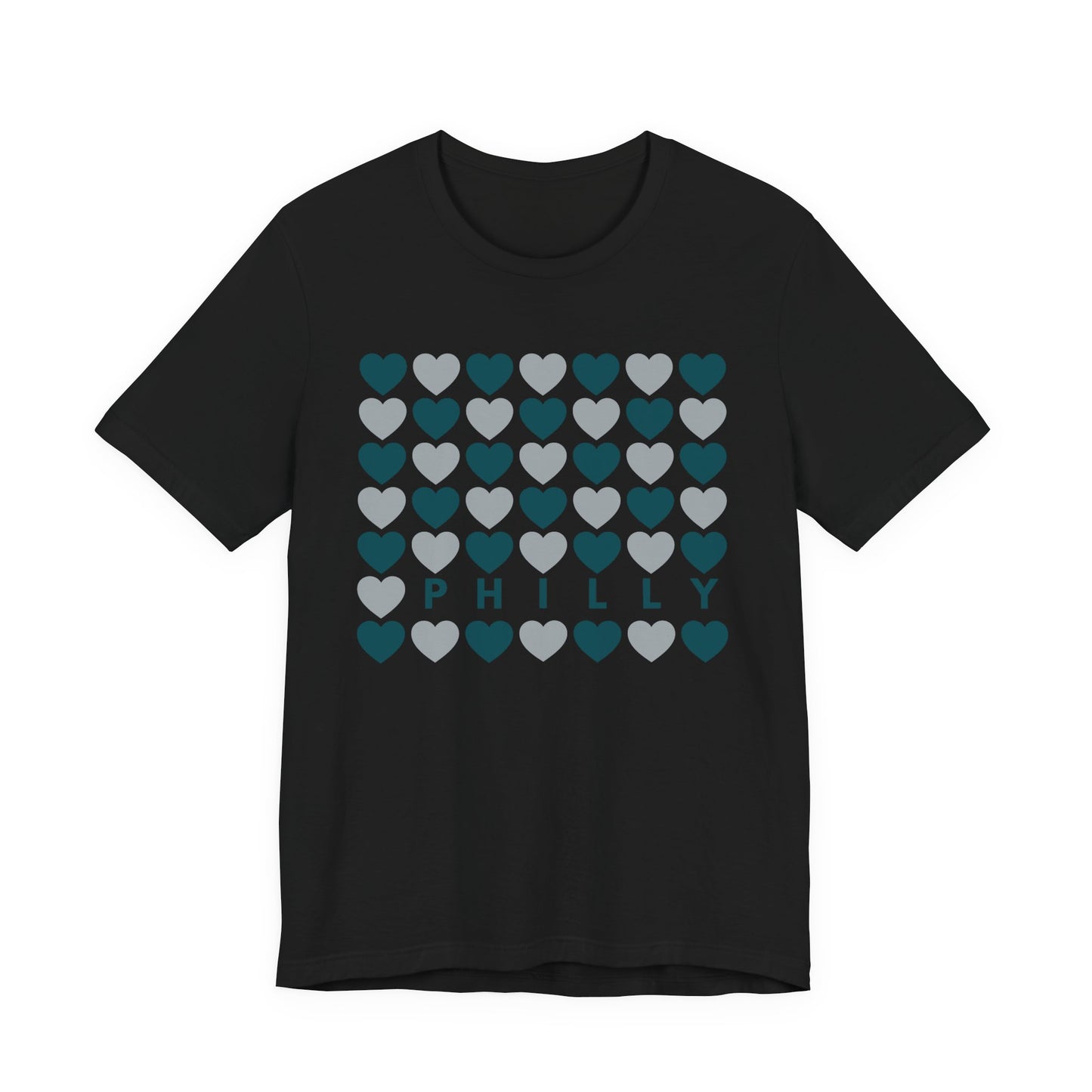 Philly Hearts - Dark Green & Gray Tee