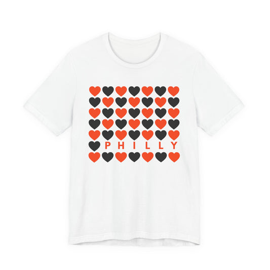 Philly Hearts - Orange & Black Tee