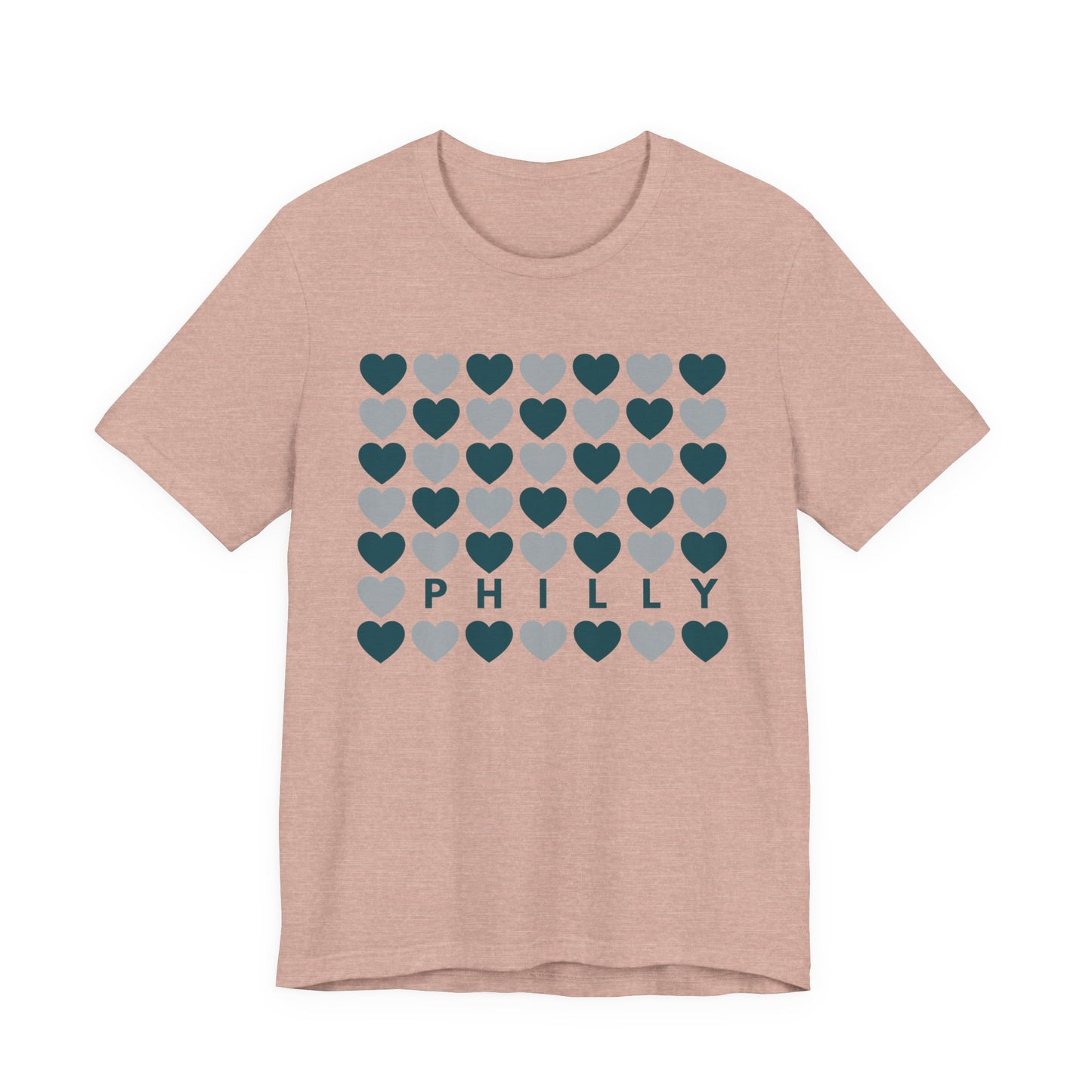 Philly Hearts - Dark Green & Gray Tee
