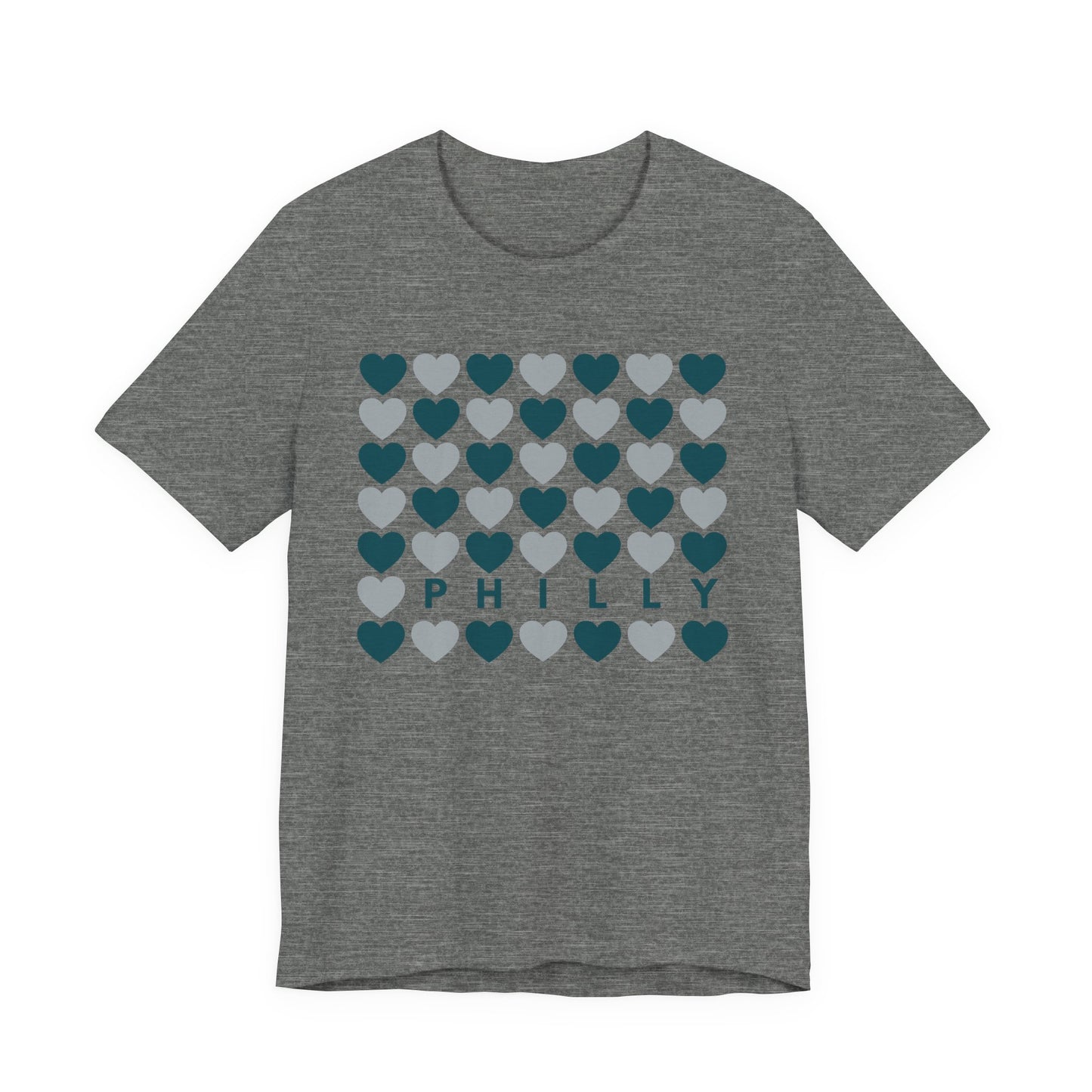 Philly Hearts - Dark Green & Gray Tee