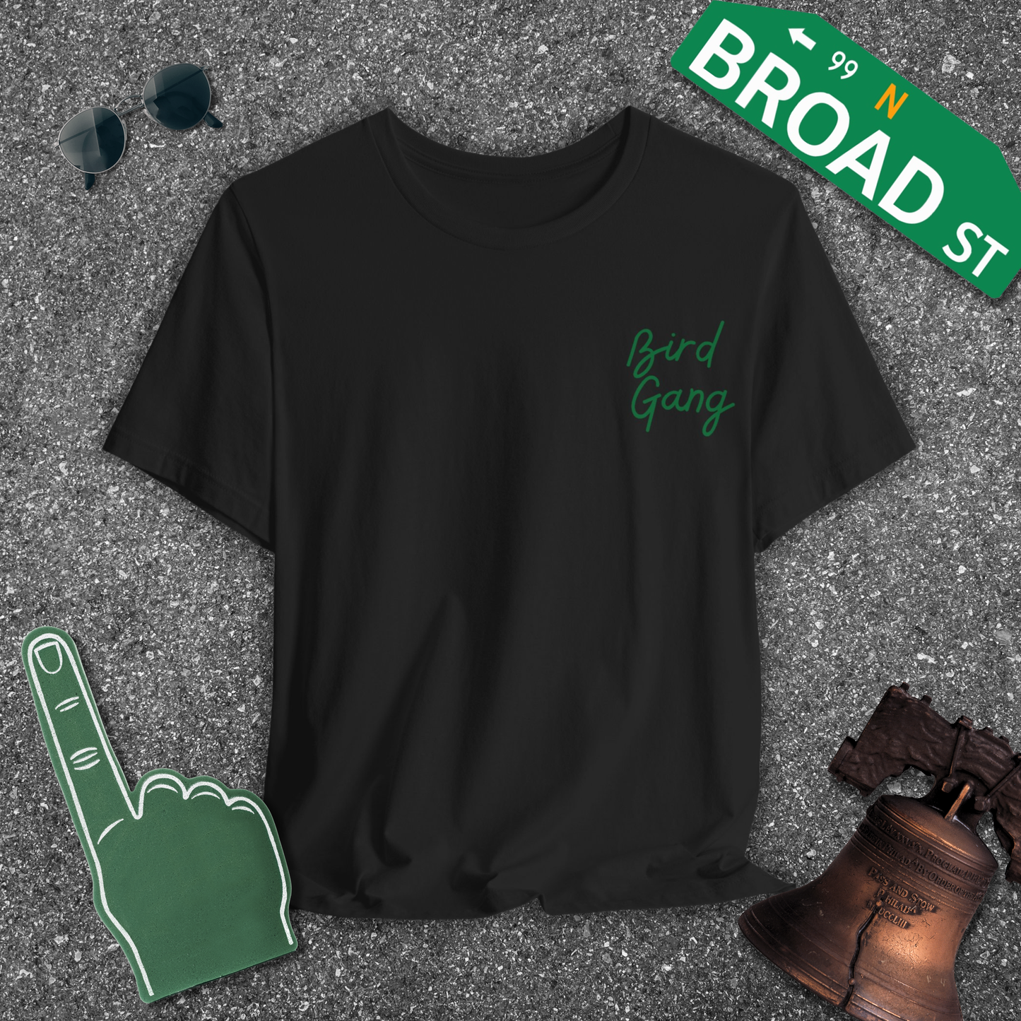 Bird Gang - Light Green (Corner) Tee