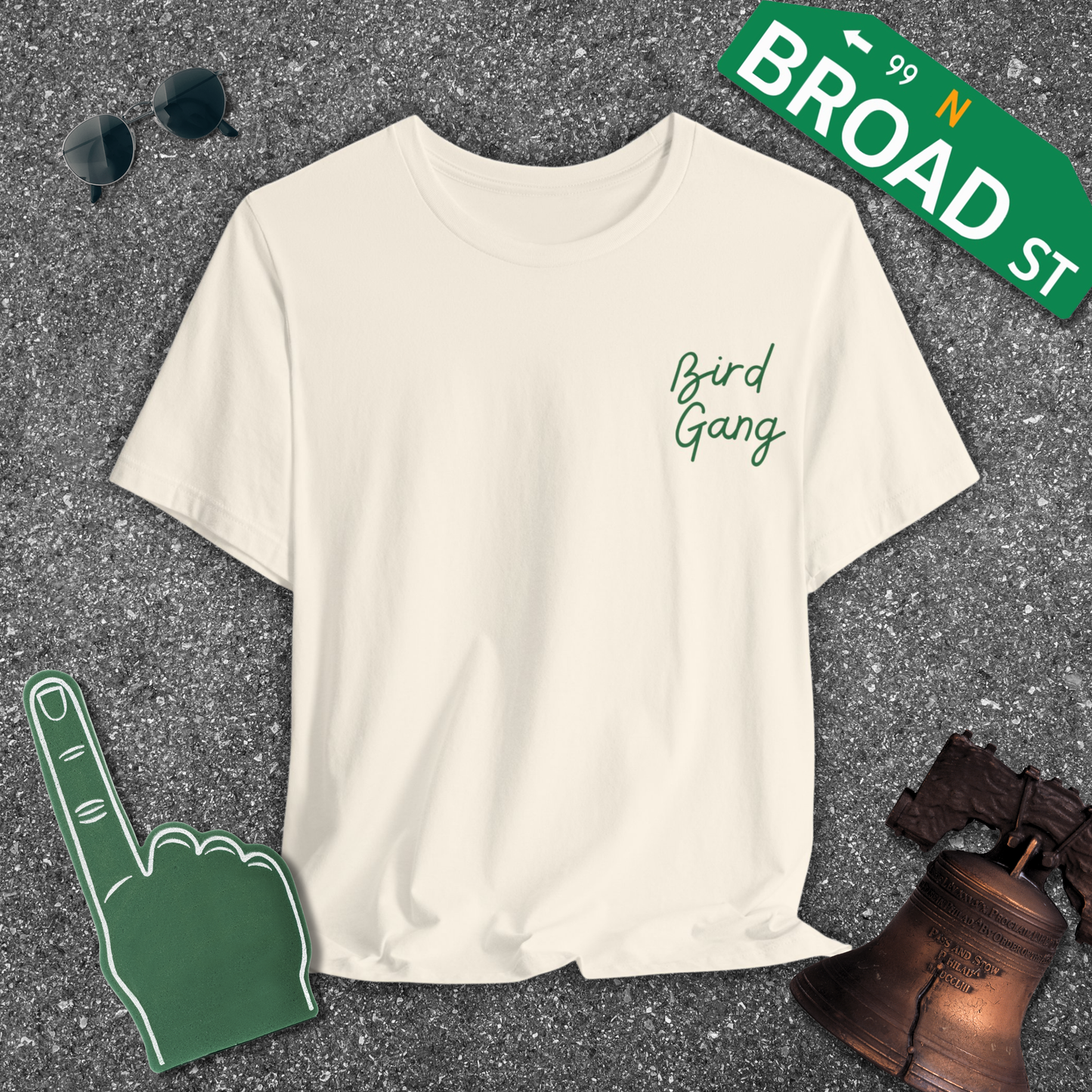 Bird Gang - Light Green (Corner) Tee