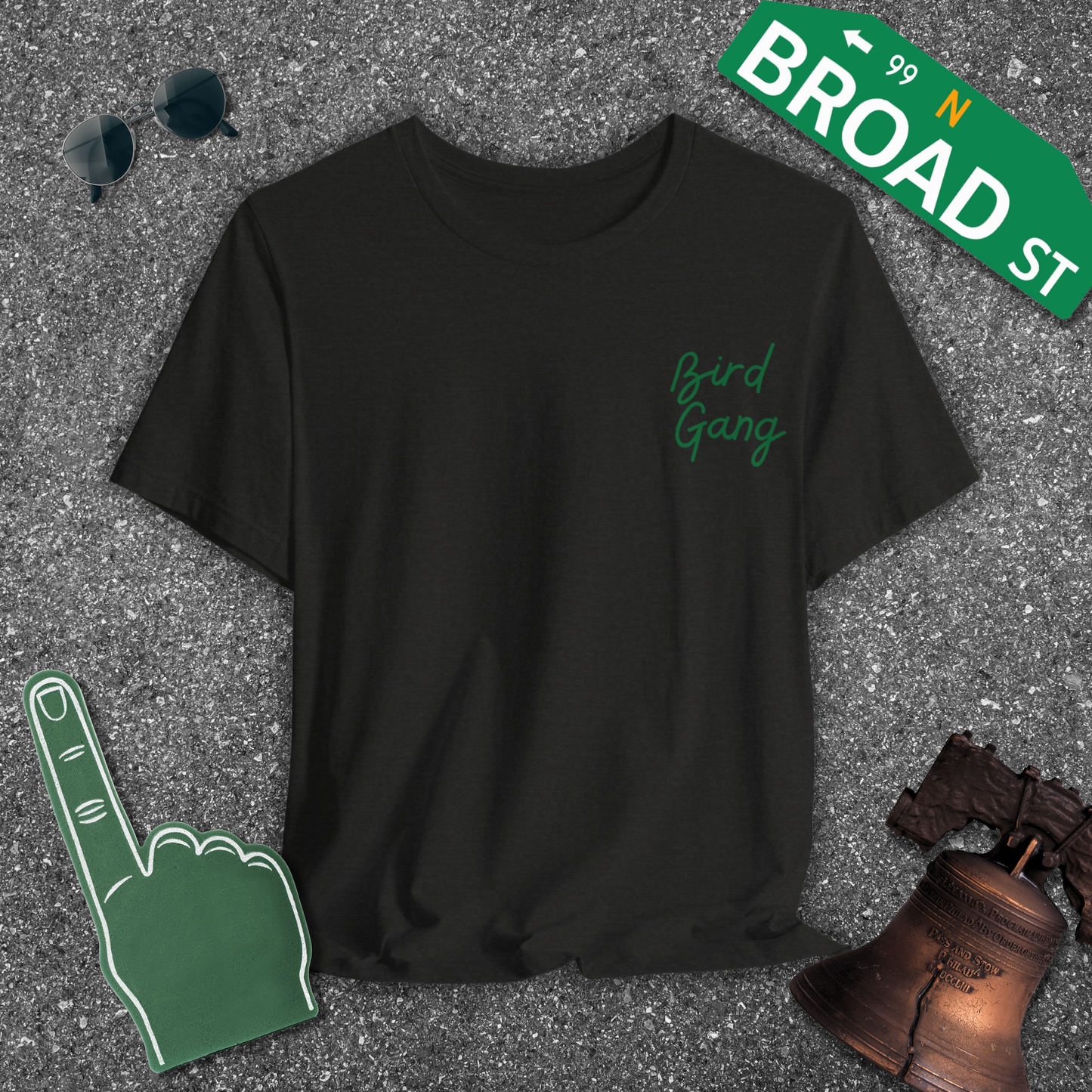 Bird Gang - Light Green (Corner) Tee