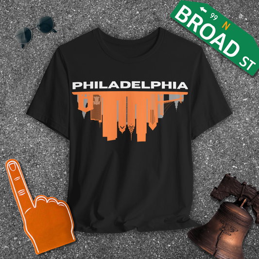 Philadelphia Flipped Skyline - Orange Tee