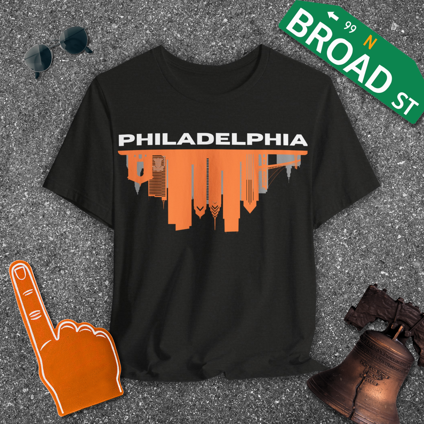 Philadelphia Flipped Skyline - Orange Tee