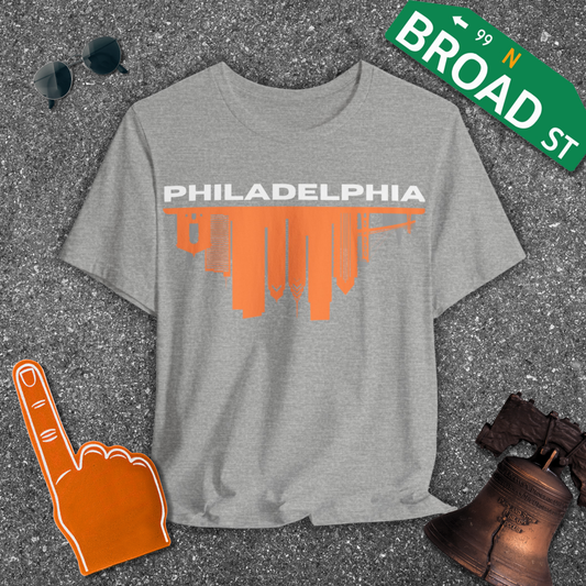 Philadelphia Flipped Skyline - Orange Tee