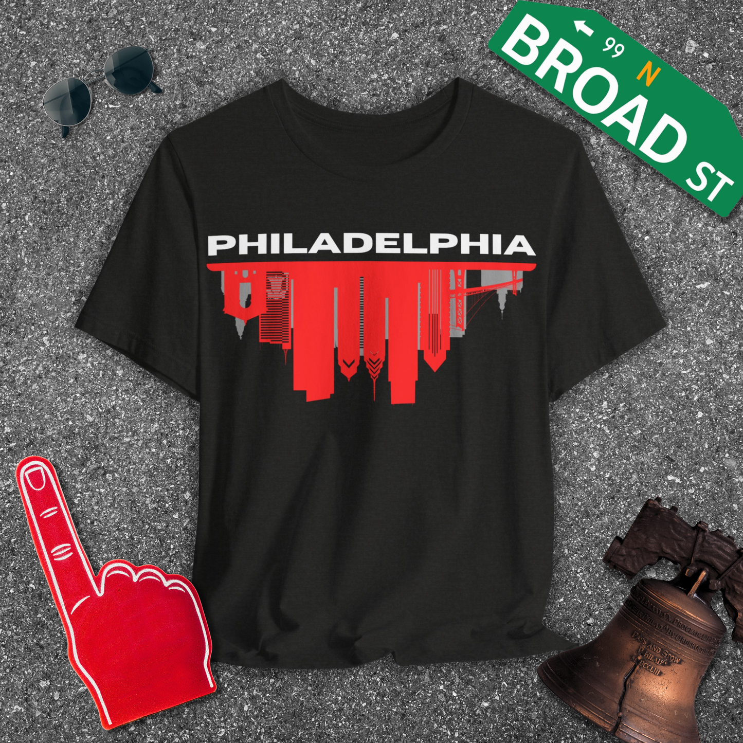 Philadelphia Flipped Skyline - Red Tee