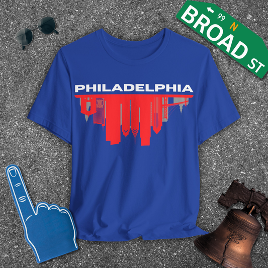 Philadelphia Flipped Skyline - Red Tee
