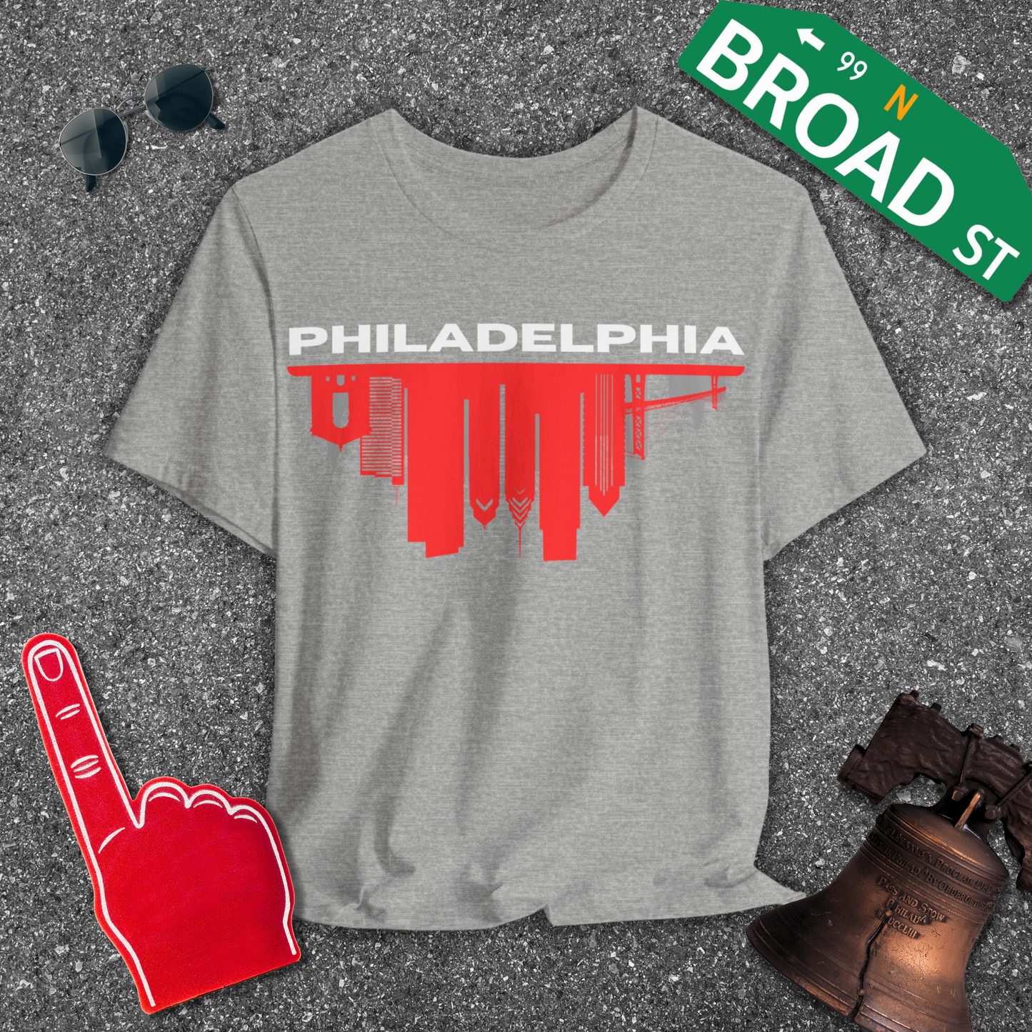 Philadelphia Flipped Skyline - Red Tee