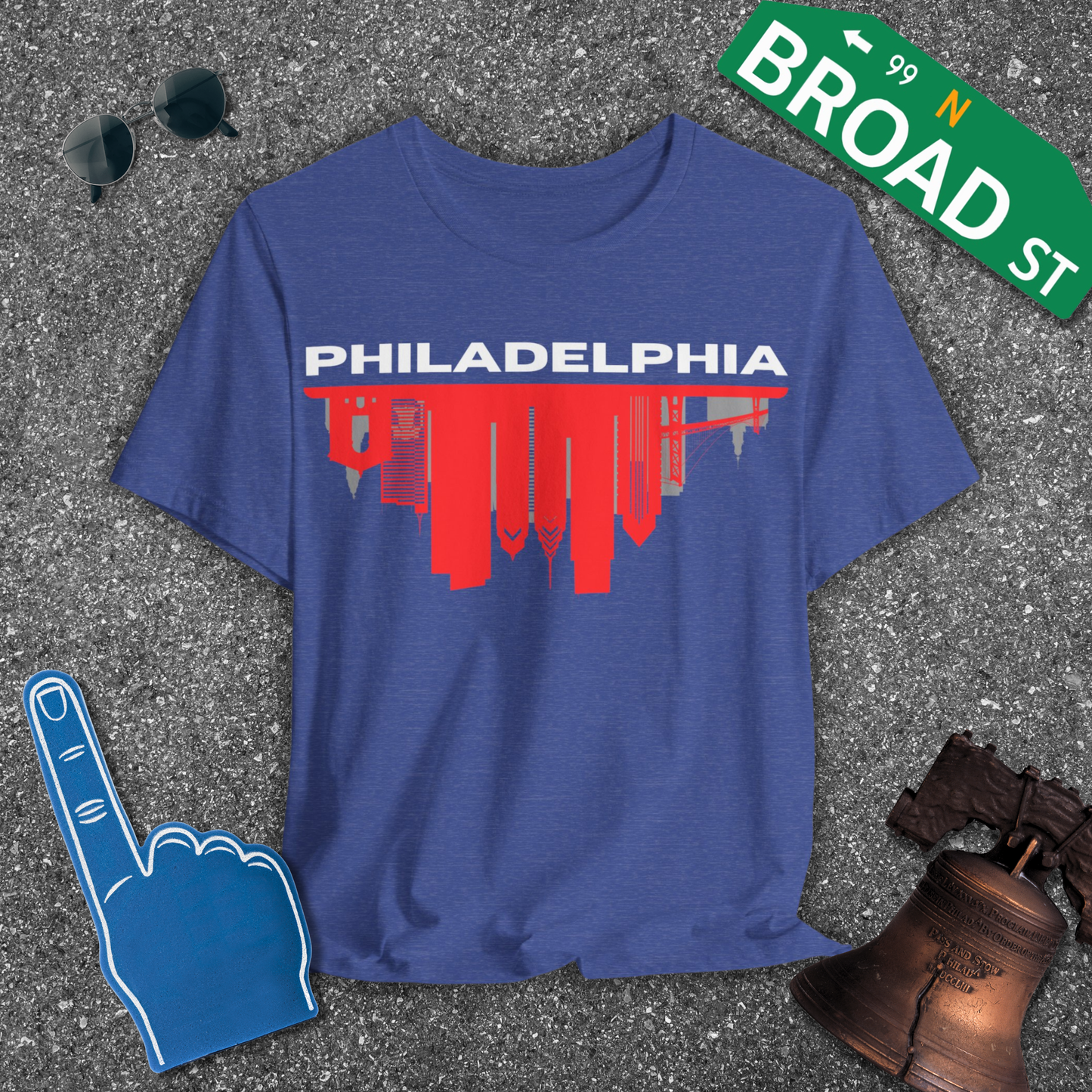 Philadelphia Flipped Skyline - Red Tee