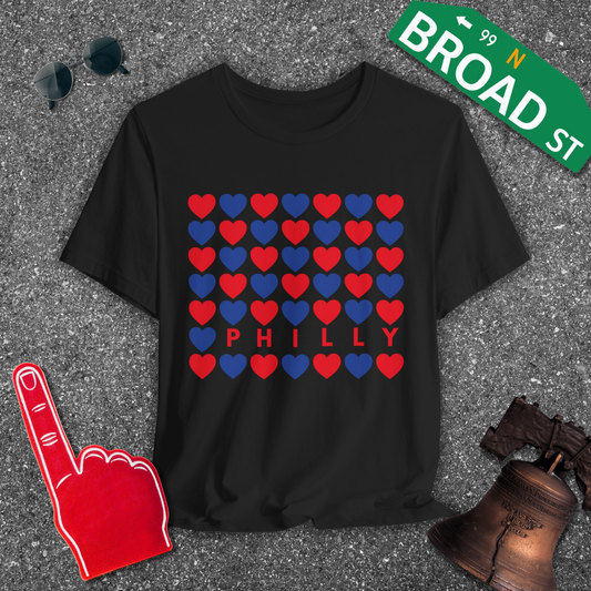 Philly Hearts - Red & Blue Tee