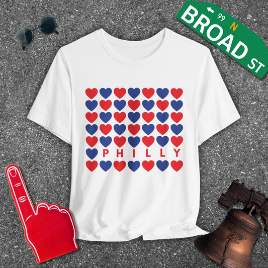Philly Hearts - Red & Blue Tee