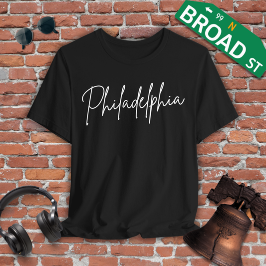 Philadelphia Script - White Tee