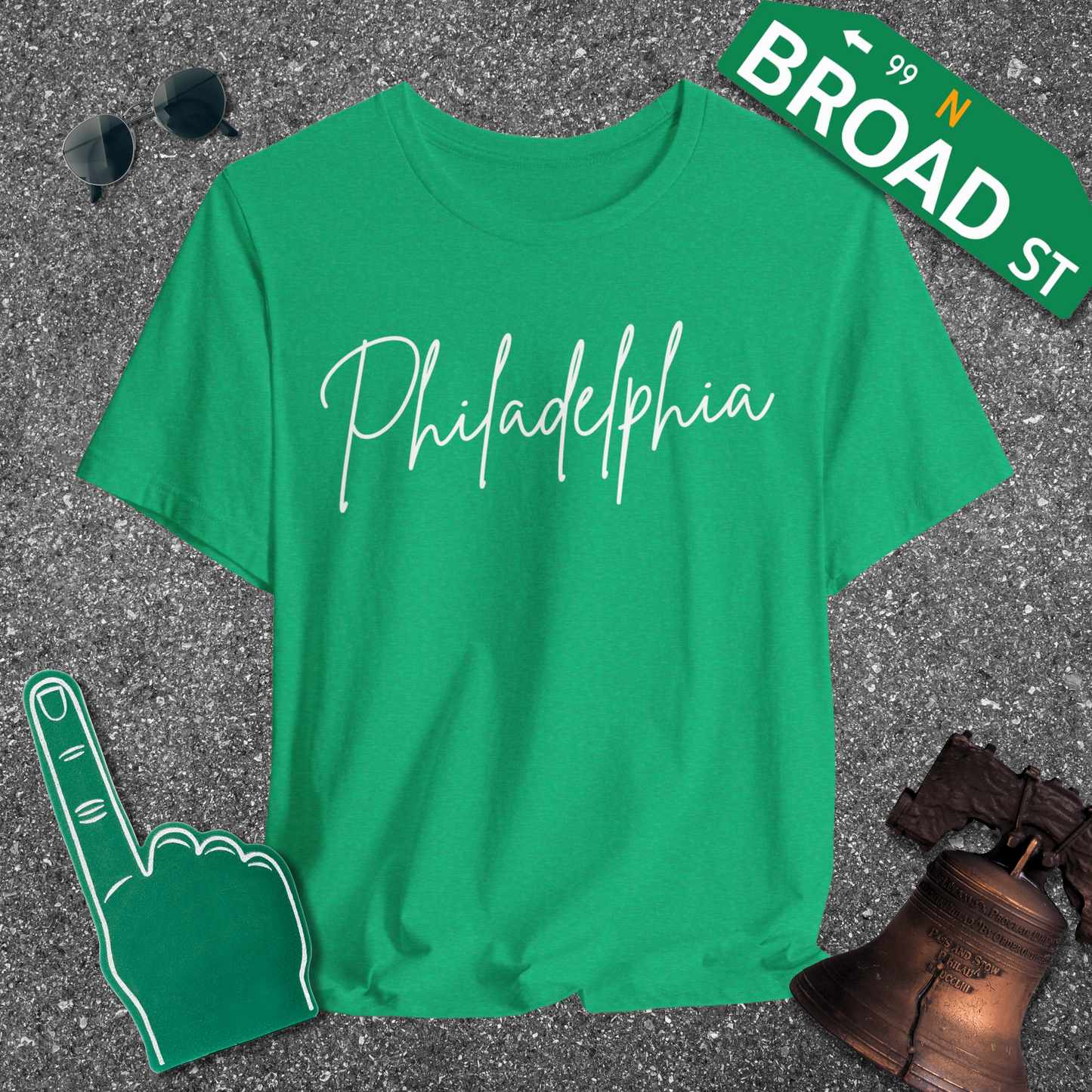 Philadelphia Script - White Heather Tee
