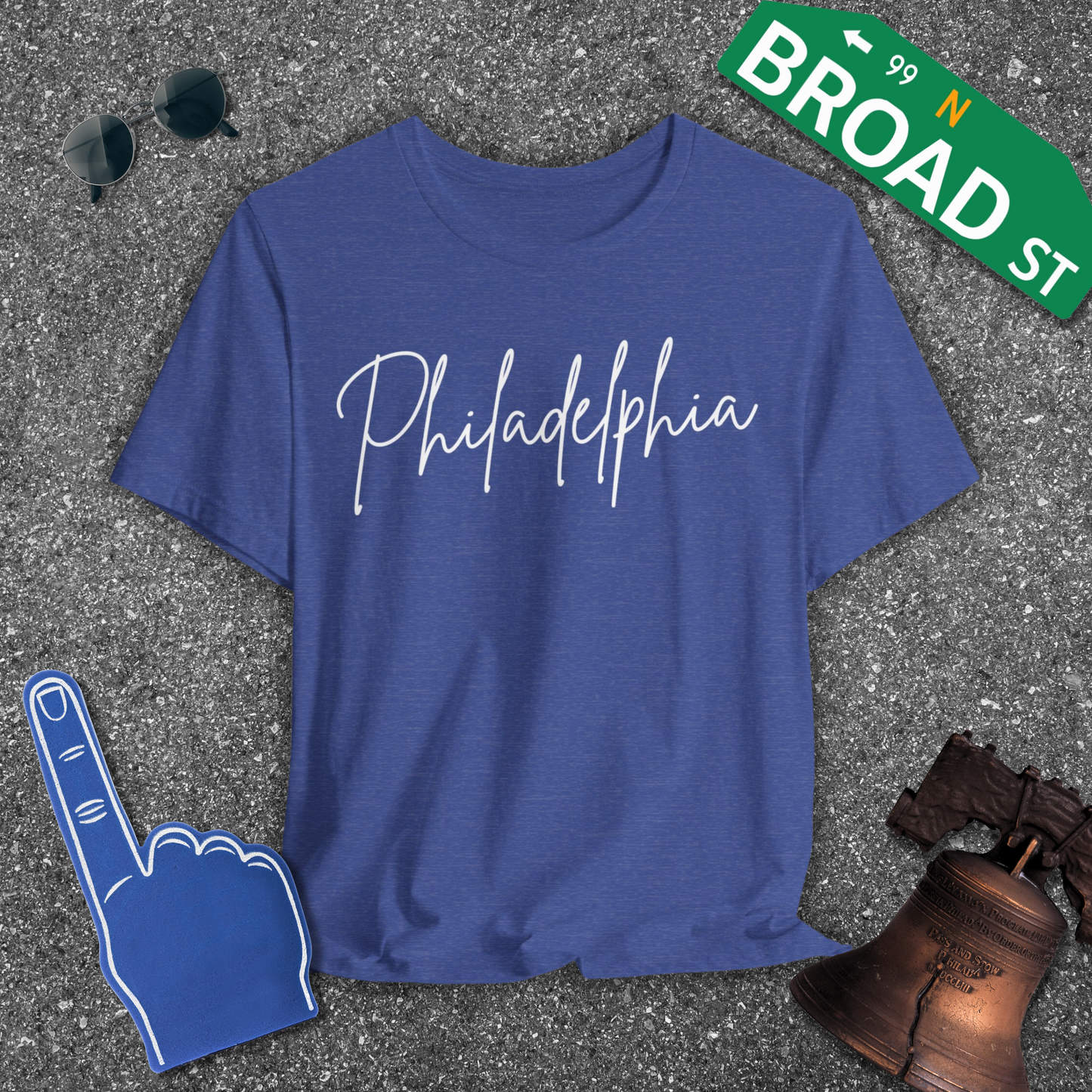Philadelphia Script - White Heather Tee