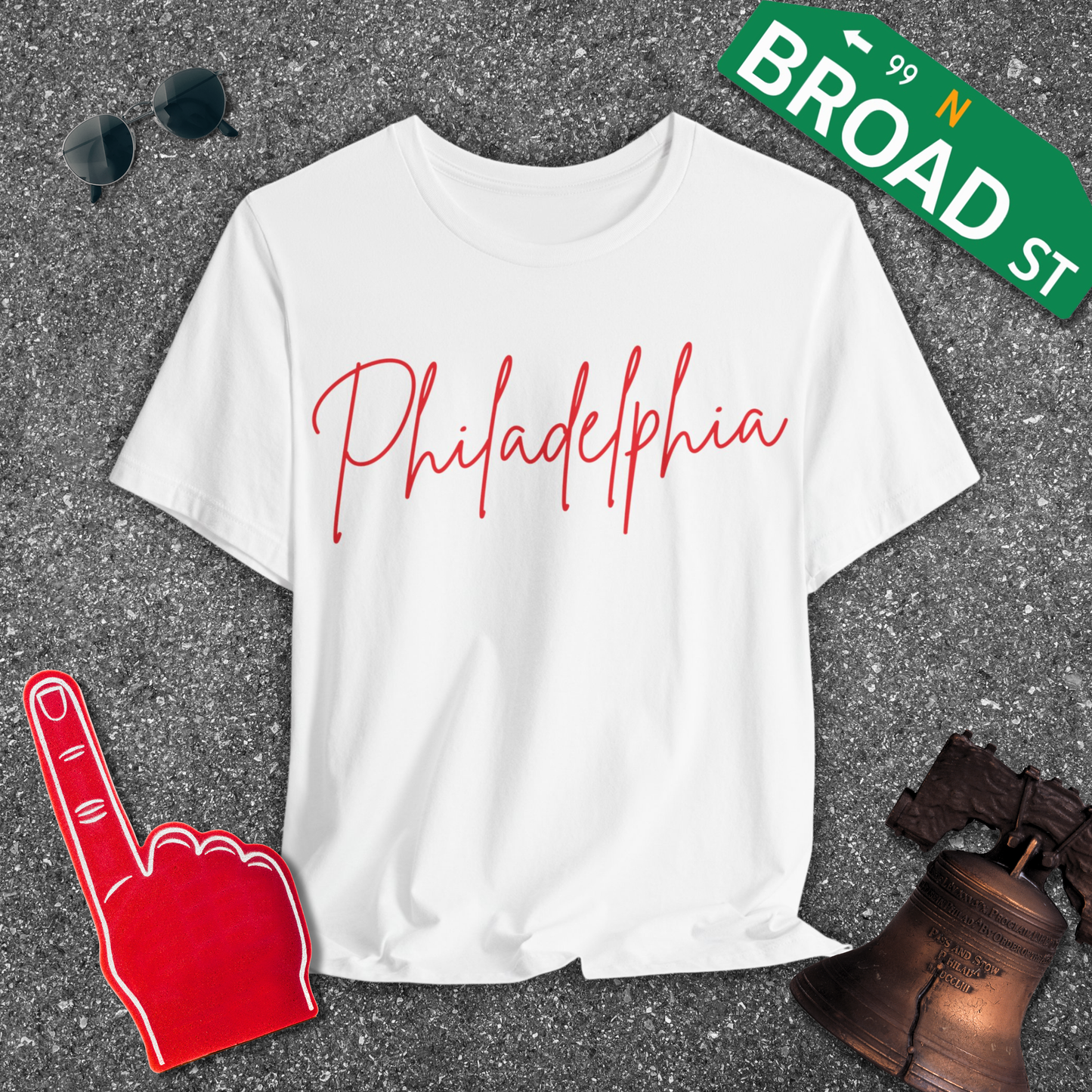 Philadelphia Script - Red Tee