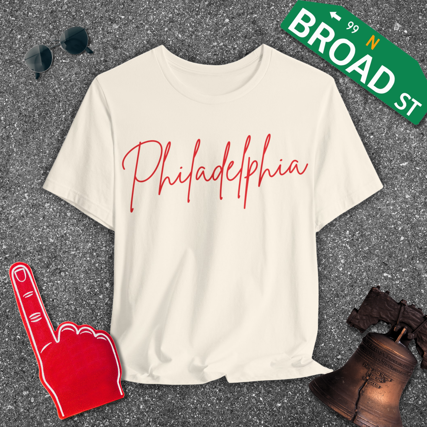 Philadelphia Script - Red Tee