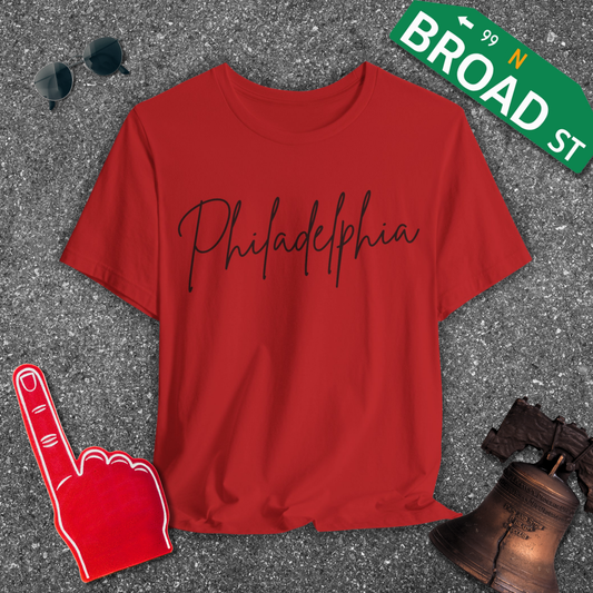 Philadelphia Script - Black Tee
