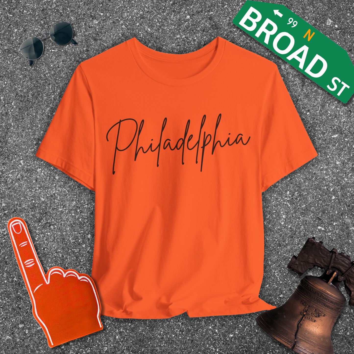Philadelphia Script - Black Tee
