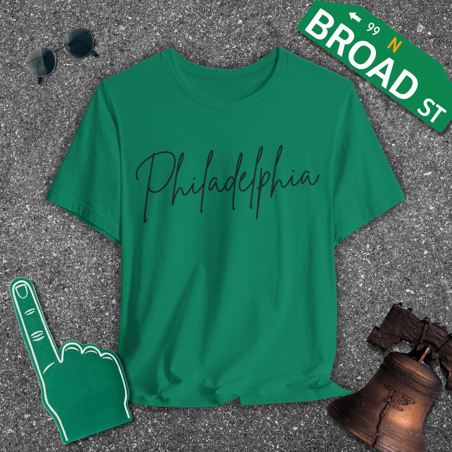 Philadelphia Script - Black Tee