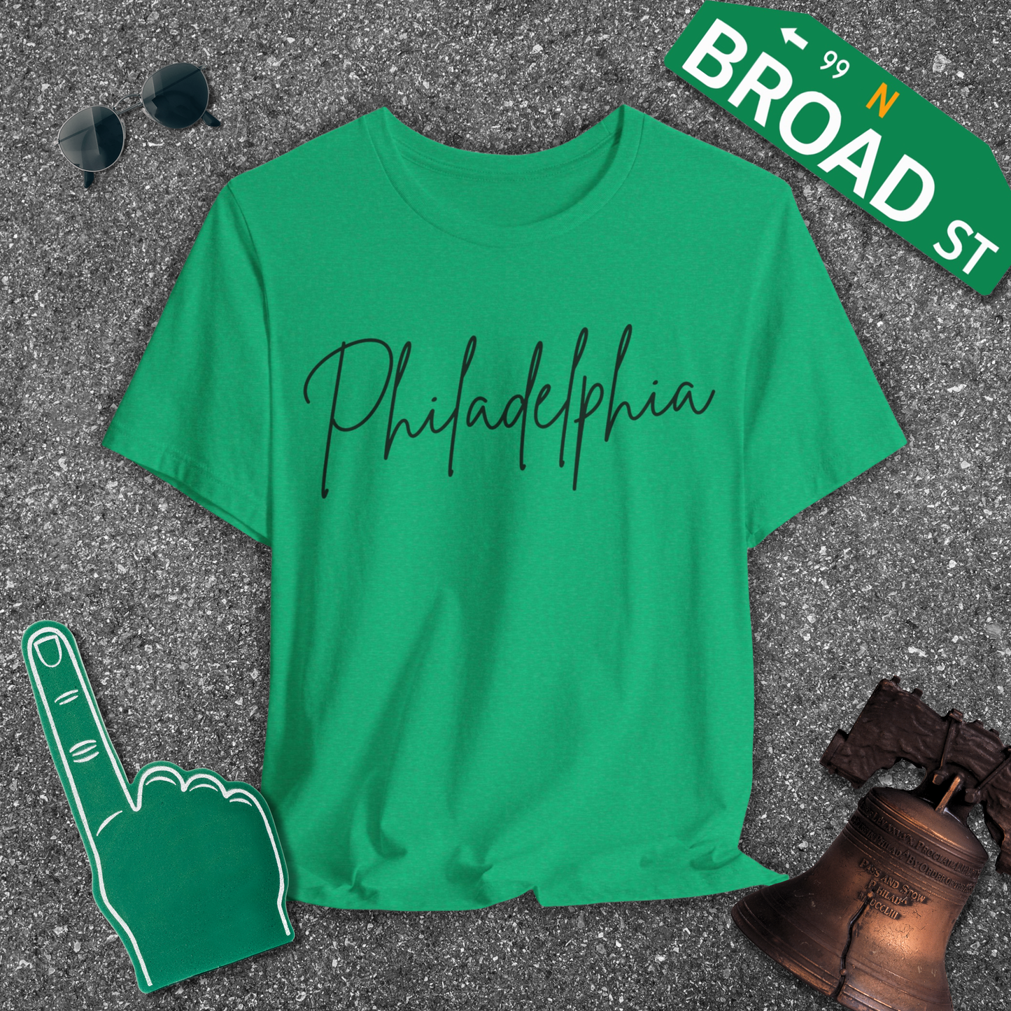 Philadelphia Script - Black Tee