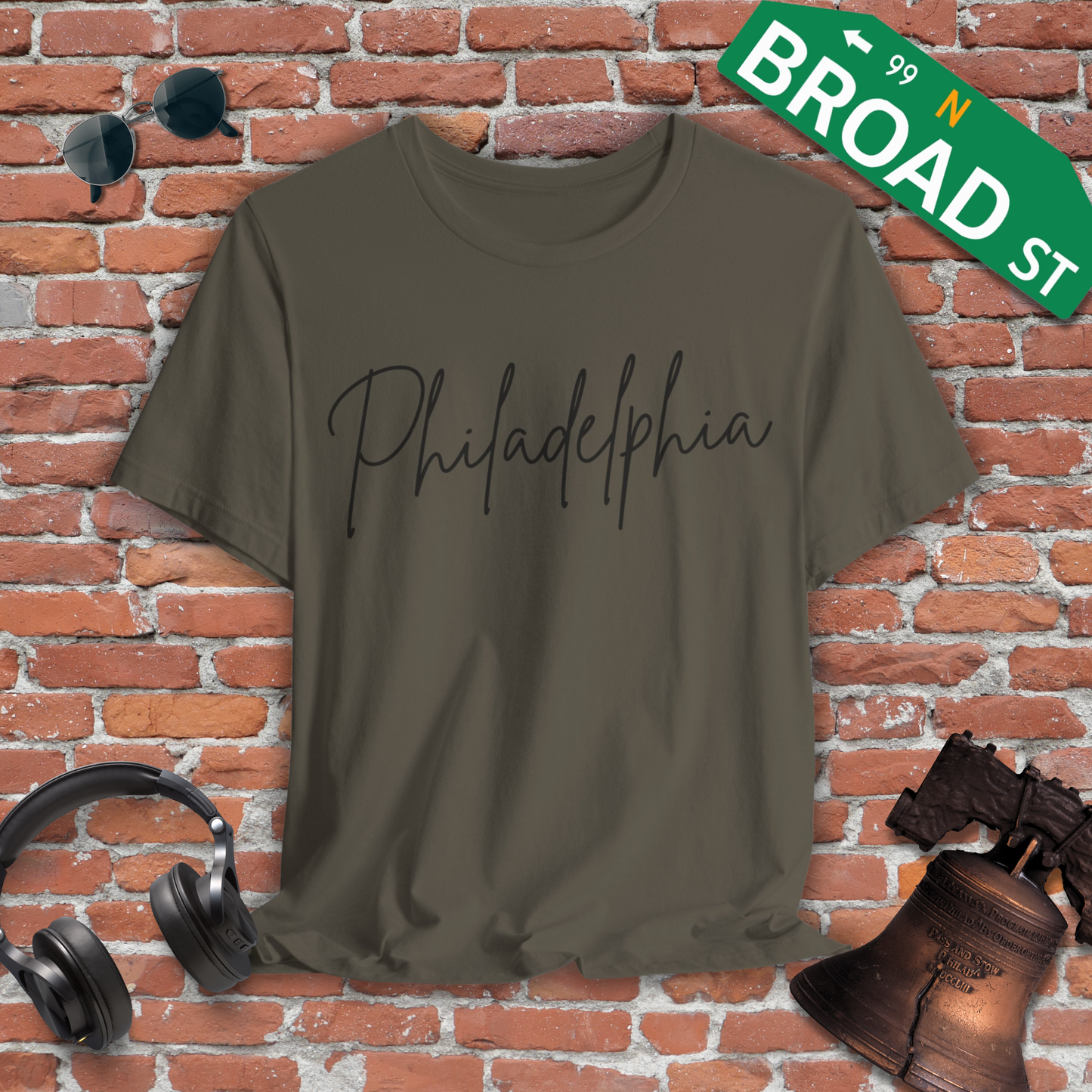 Philadelphia Script - Black Tee
