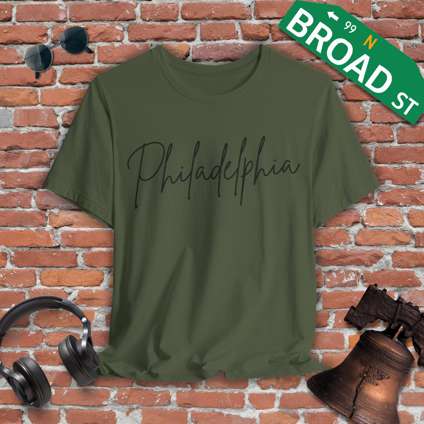 Philadelphia Script - Black Tee