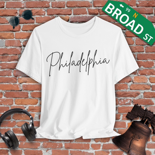 Philadelphia Script - Black Tee