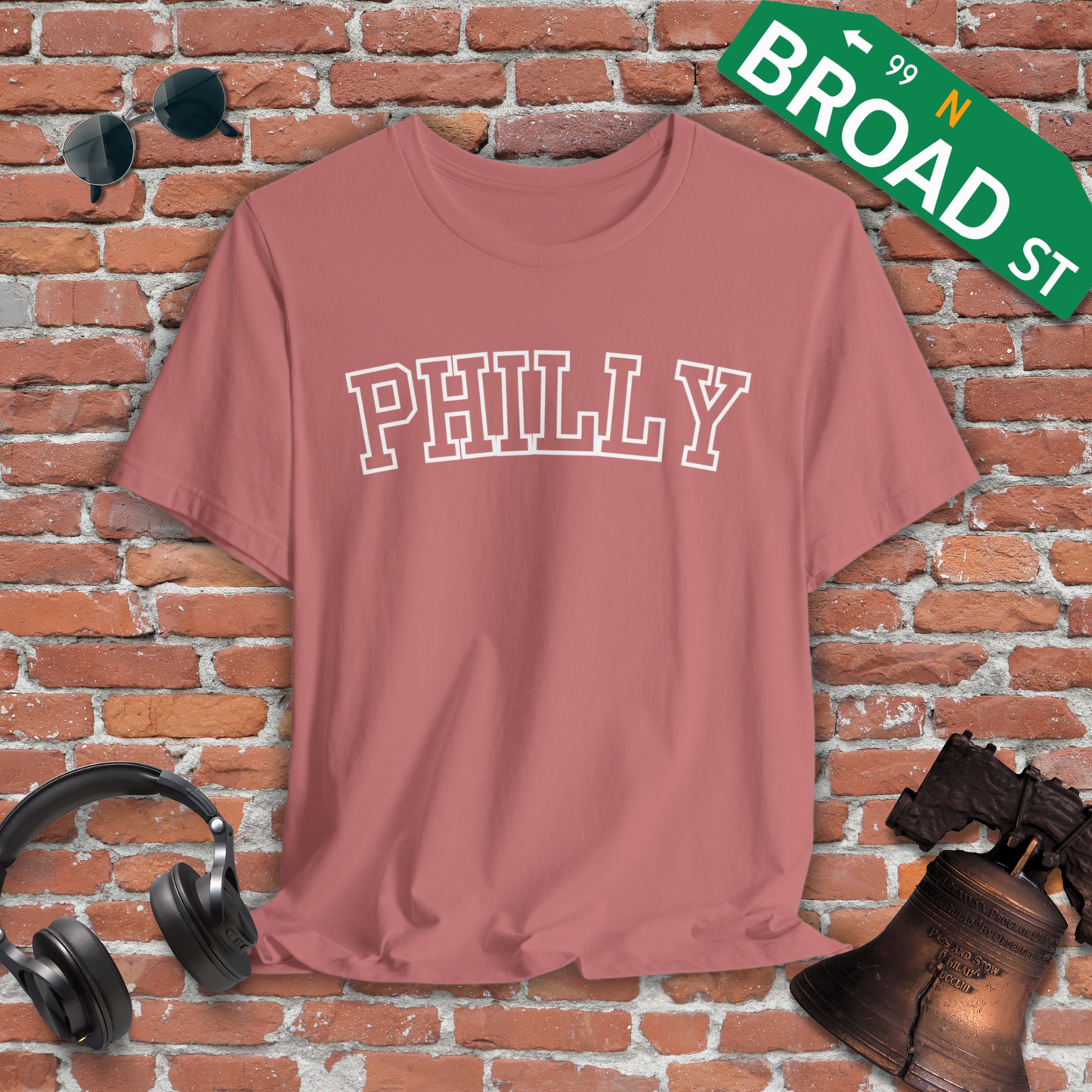 Hollow Philly - White Curved Tee