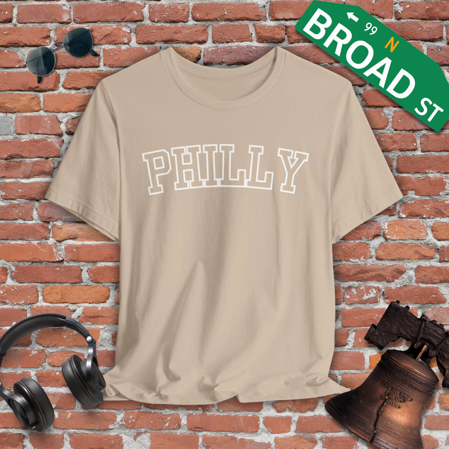 Hollow Philly - White Curved Tee