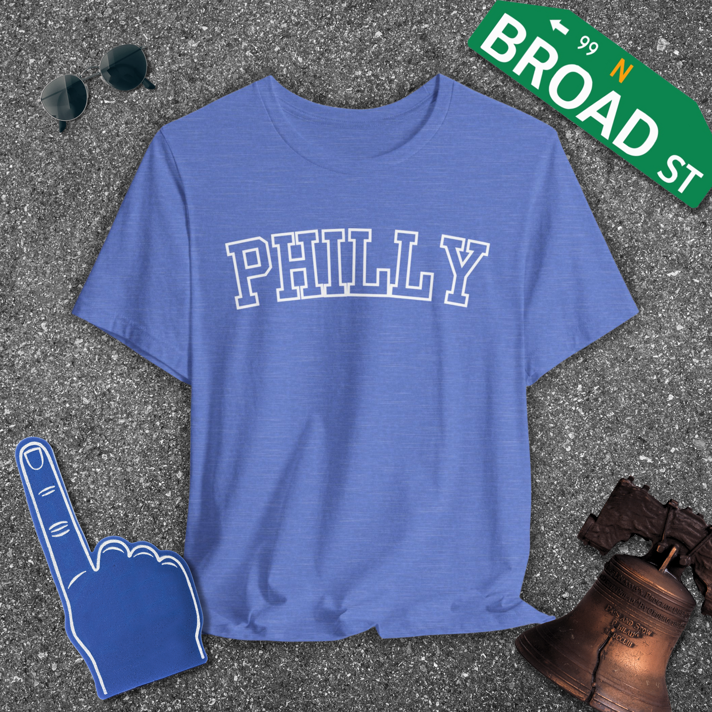 Hollow Philly - White Curved Heather Tee