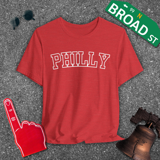 Hollow Philly - White Curved Heather Tee