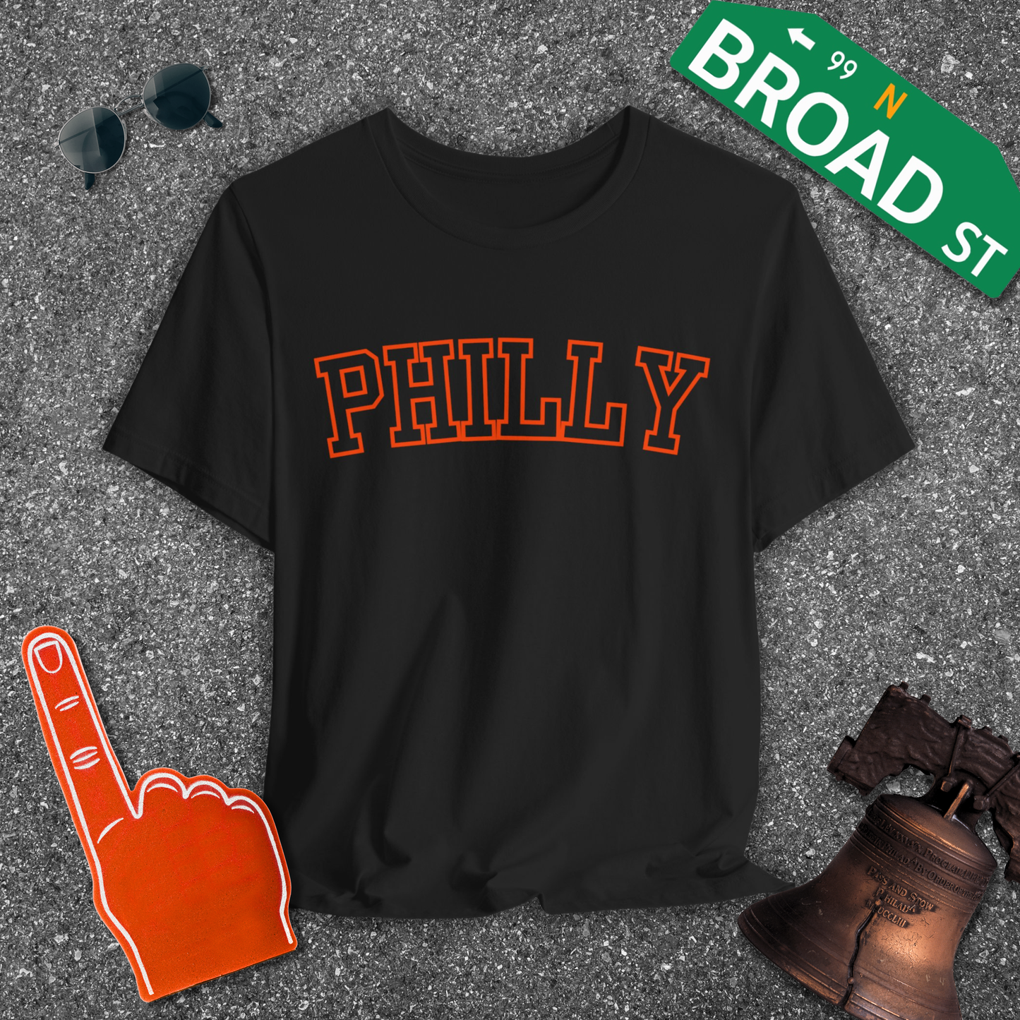 Hollow Philly - Orange Curved Tee