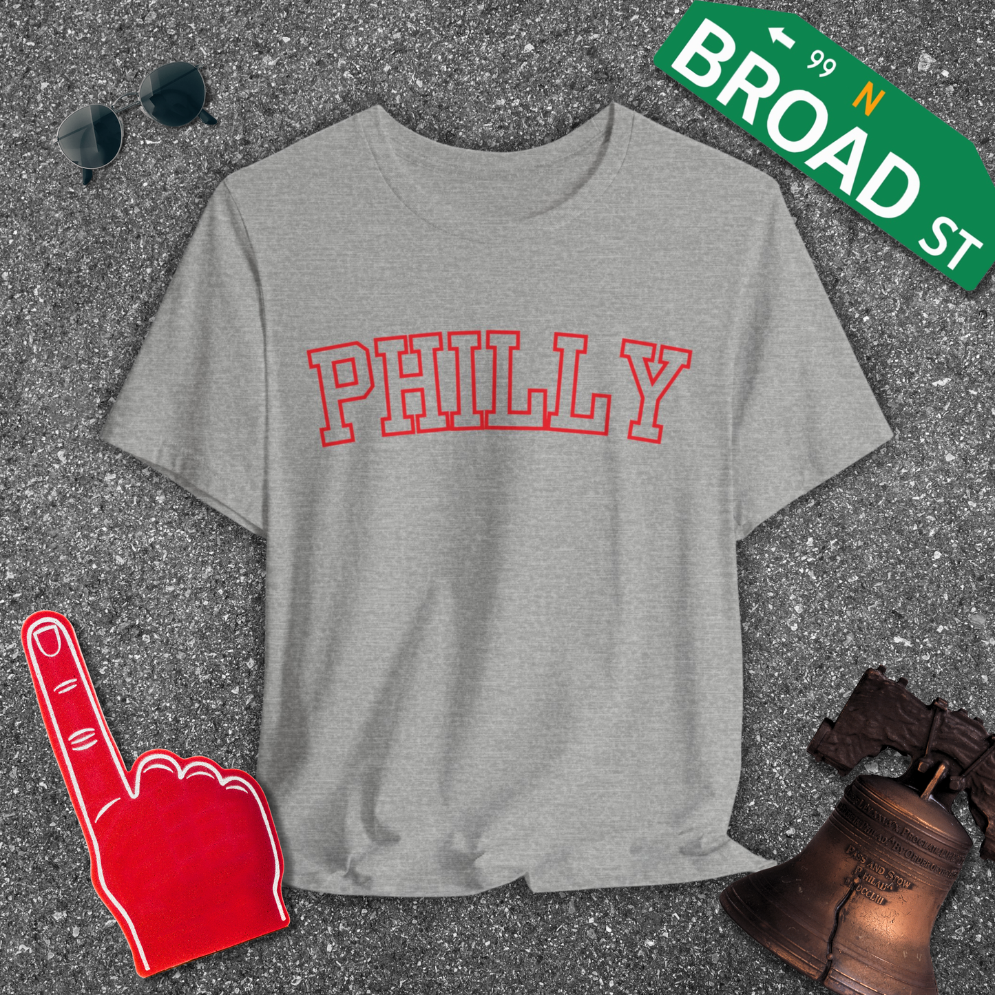 Hollow Philly - Red Curved Tee