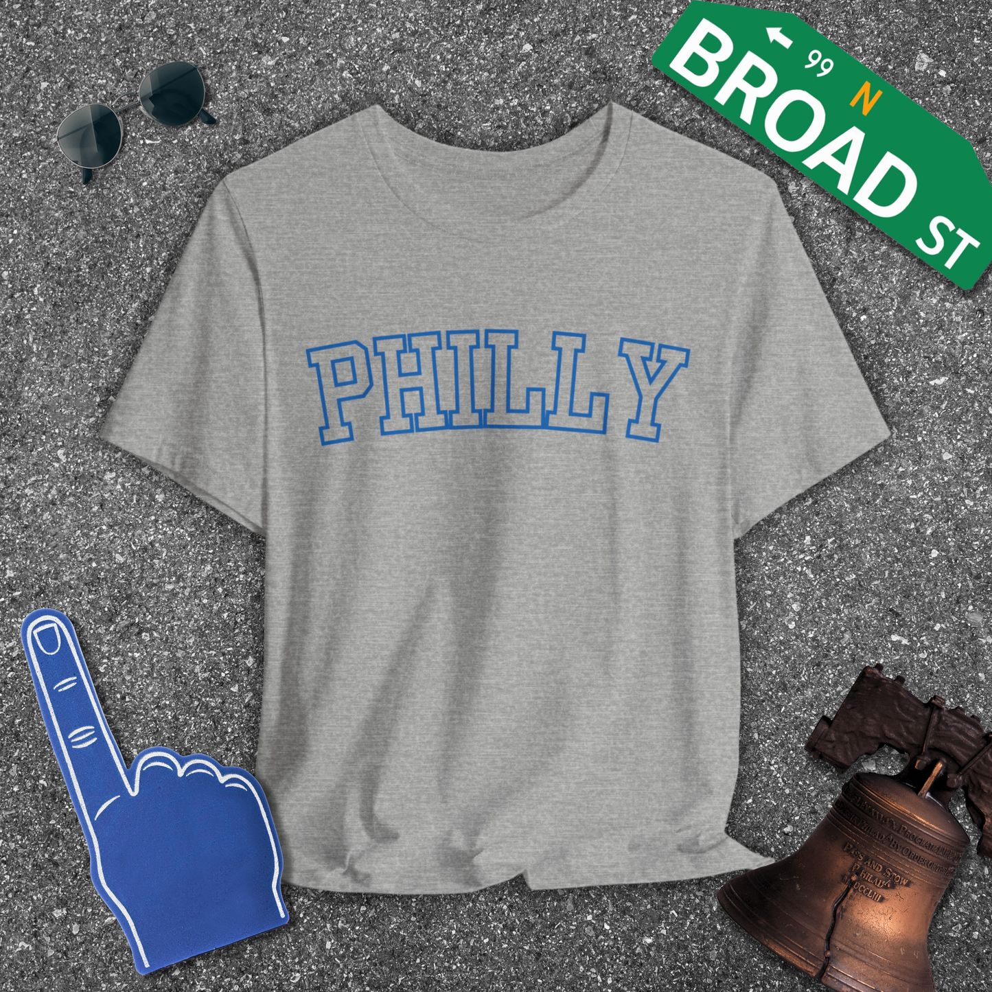Hollow Philly - Blue Curved Tee