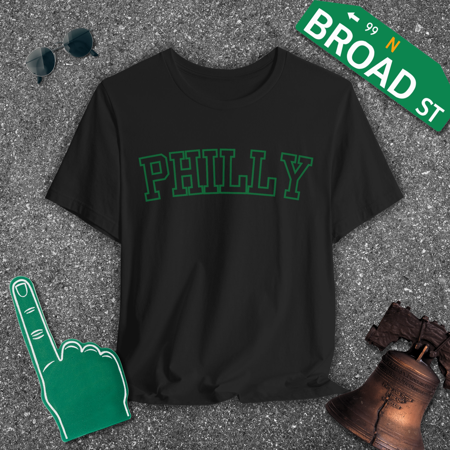 Hollow Philly - Light Green Curved Tee