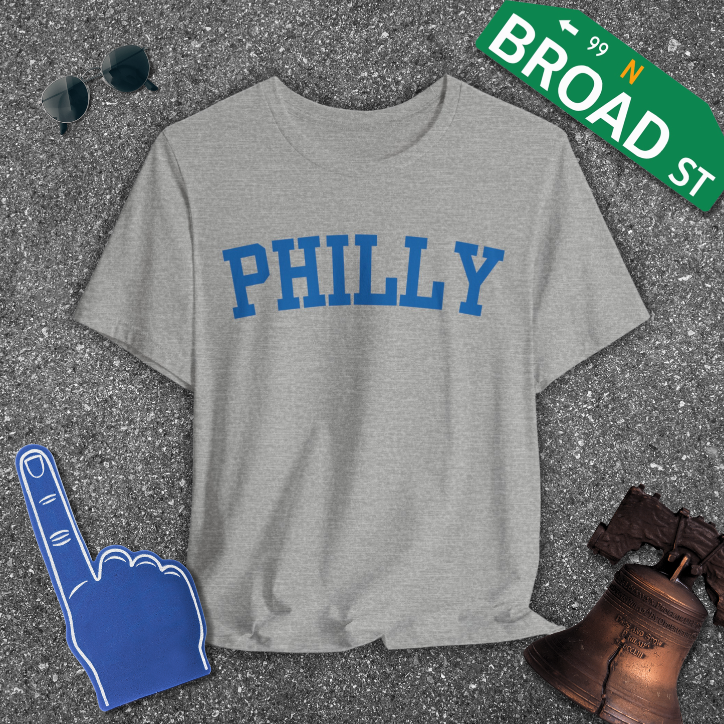 Classic Philly - Blue Curved Tee
