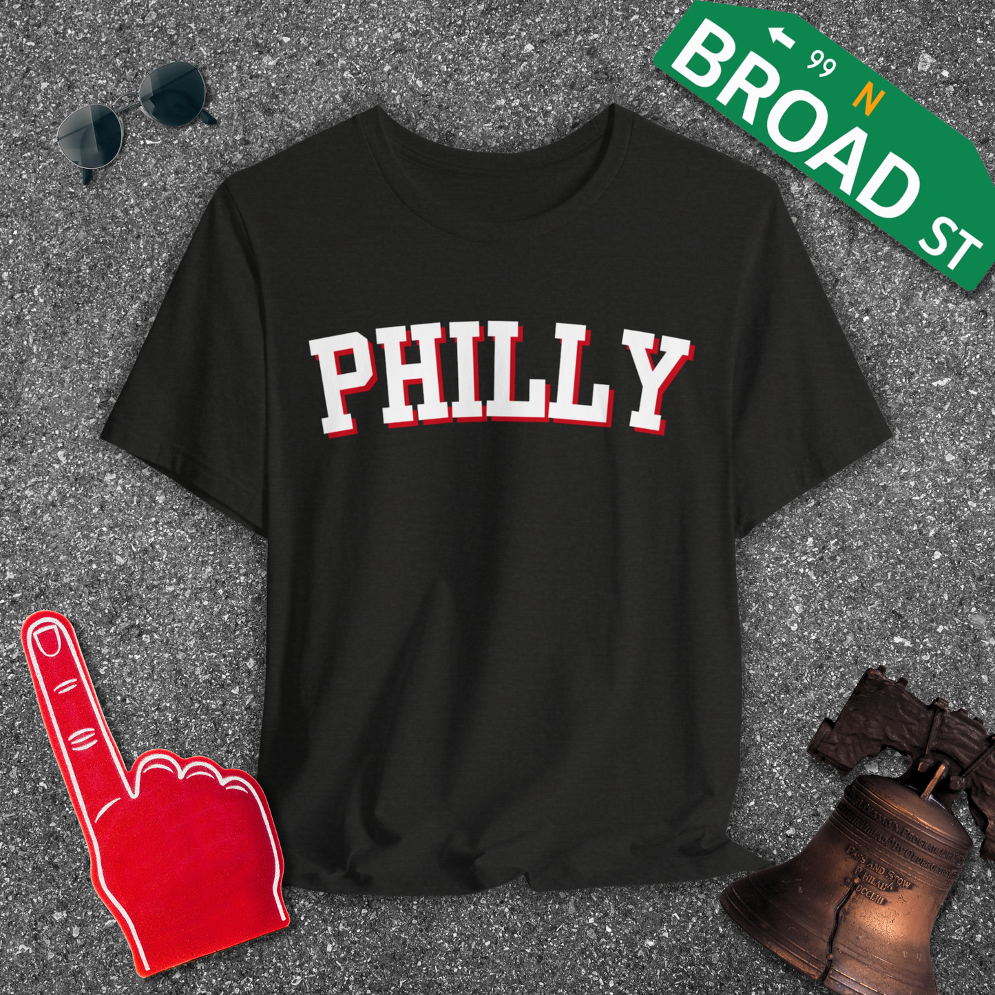 Classic Philly - White & Red Curved Tee