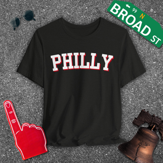 Classic Philly - White & Red Curved Tee