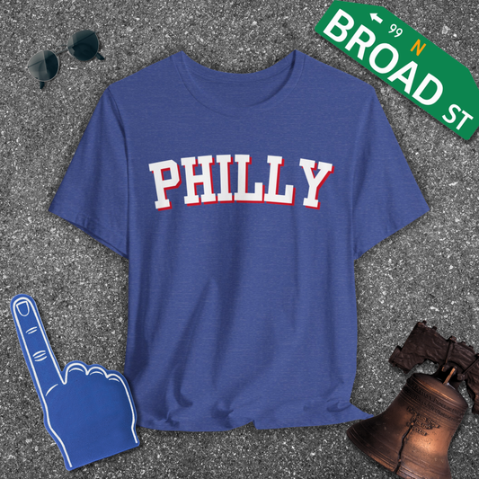 Classic Philly - White & Red Curved Tee