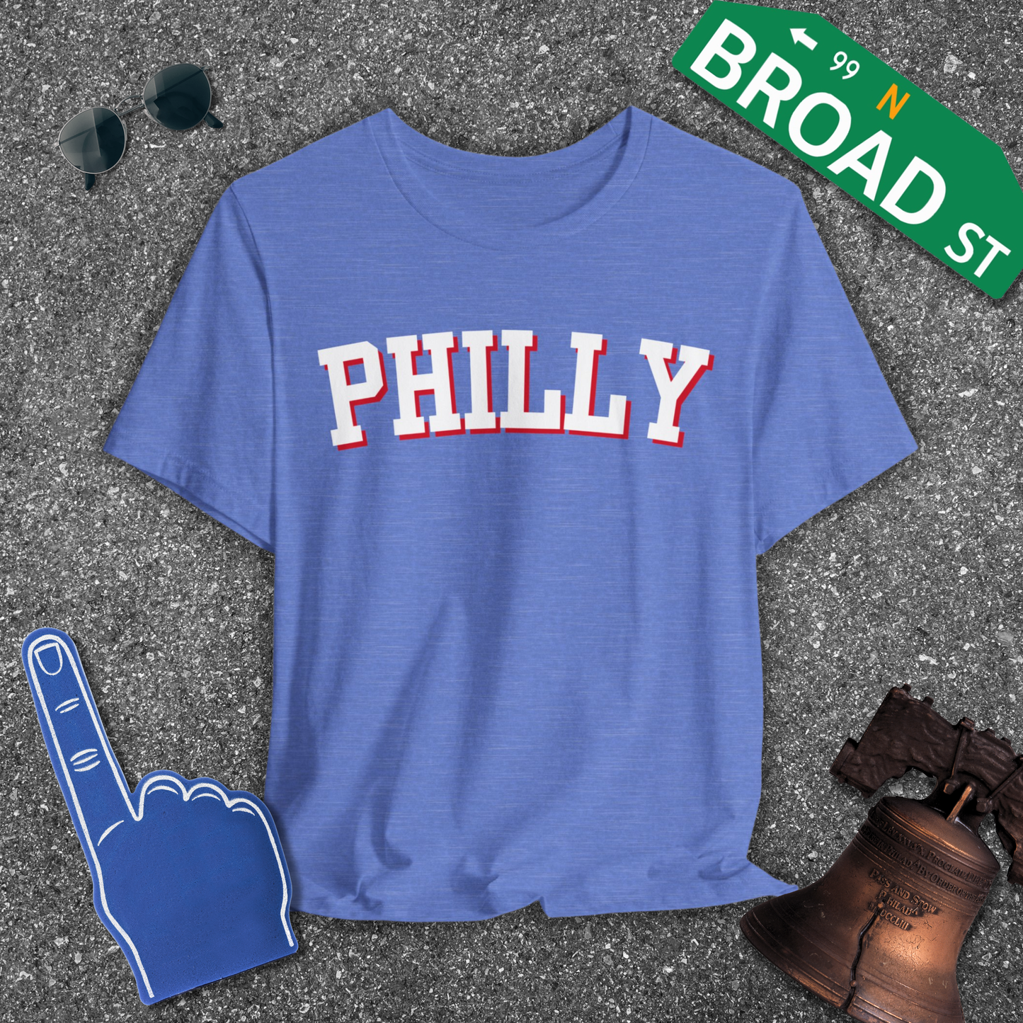Classic Philly - White & Red Curved Tee