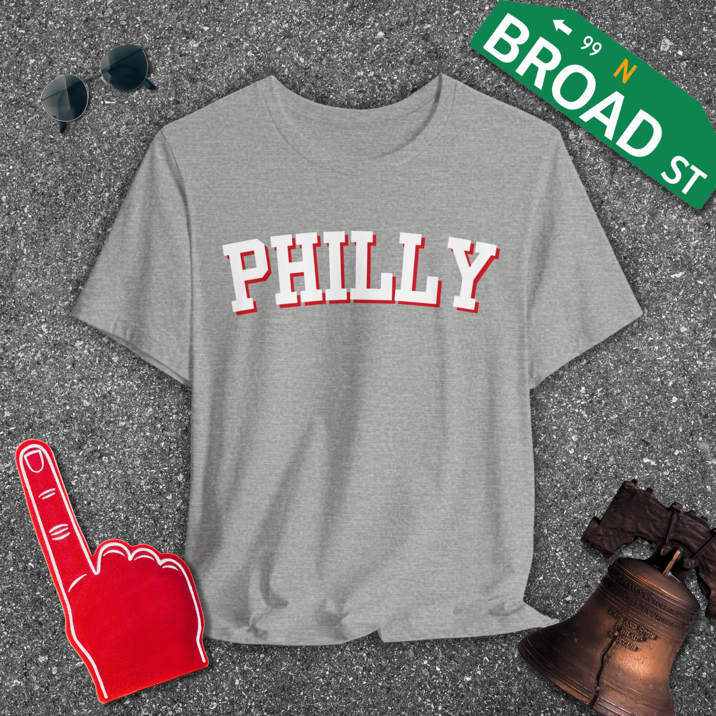 Classic Philly - White & Red Curved Tee